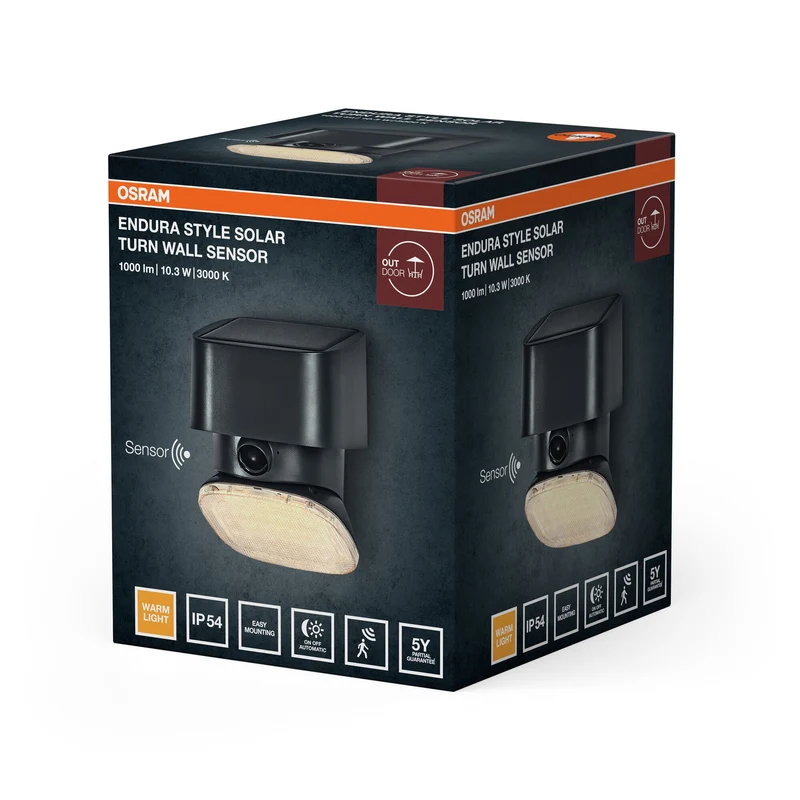 OSRAM ENDURA® STYLE SOLAR BRIGHT TURN SENSOR Applique murale Turn IP54 Gris foncé