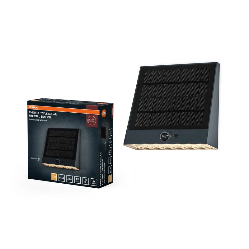 ENDURA STYLE SOLAR BRIGHT SENSOR Applique murale Fin IP54 Gris foncé