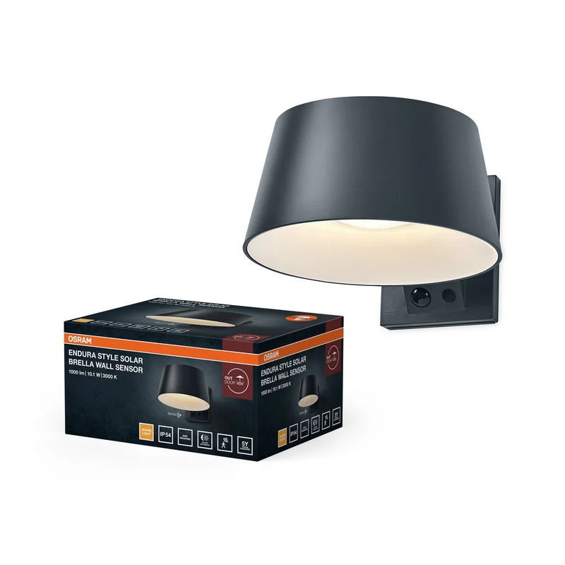 OSRAM ENDURA® STYLE SOLAR BRIGHT SENSOR Applique murale Brella IP54 Gris foncé