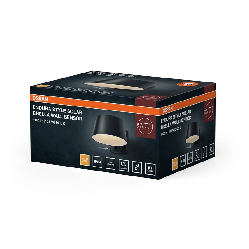 OSRAM ENDURA® STYLE SOLAR BRIGHT SENSOR Applique murale Brella IP54 Gris foncé