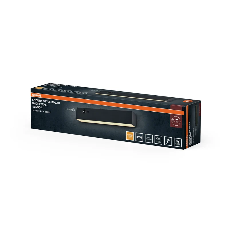 OSRAM ENDURA® STYLE SOLAR BRIGHT SENSOR Applique murale avec détecteur de mouvement IP54 Gris foncé