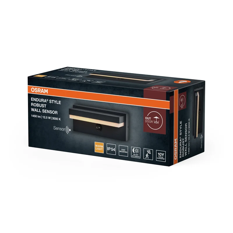 OSRAM ENDURA® STYLE ROBUST Applique murale avec détecteur de mouvement IP54 gris foncé