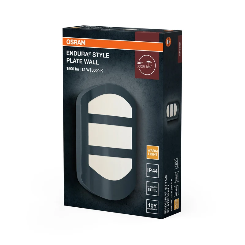 OSRAM ENDURA® STYLE PLATE Applique murale 12,5 W gris foncé