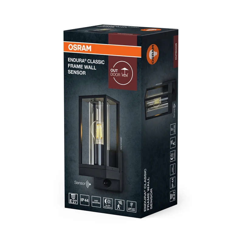 OSRAM ENDURA® CLASSIC FRAME Applique murale avec capteur E27 IP54 Gris foncé