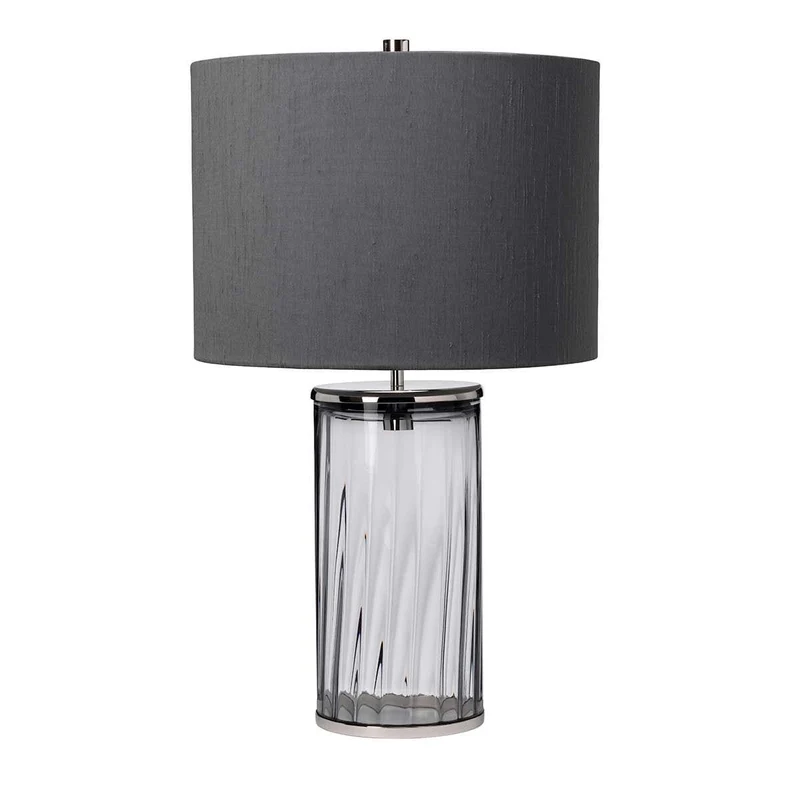 Lampe de table Reno - fumé - Nickel poli
