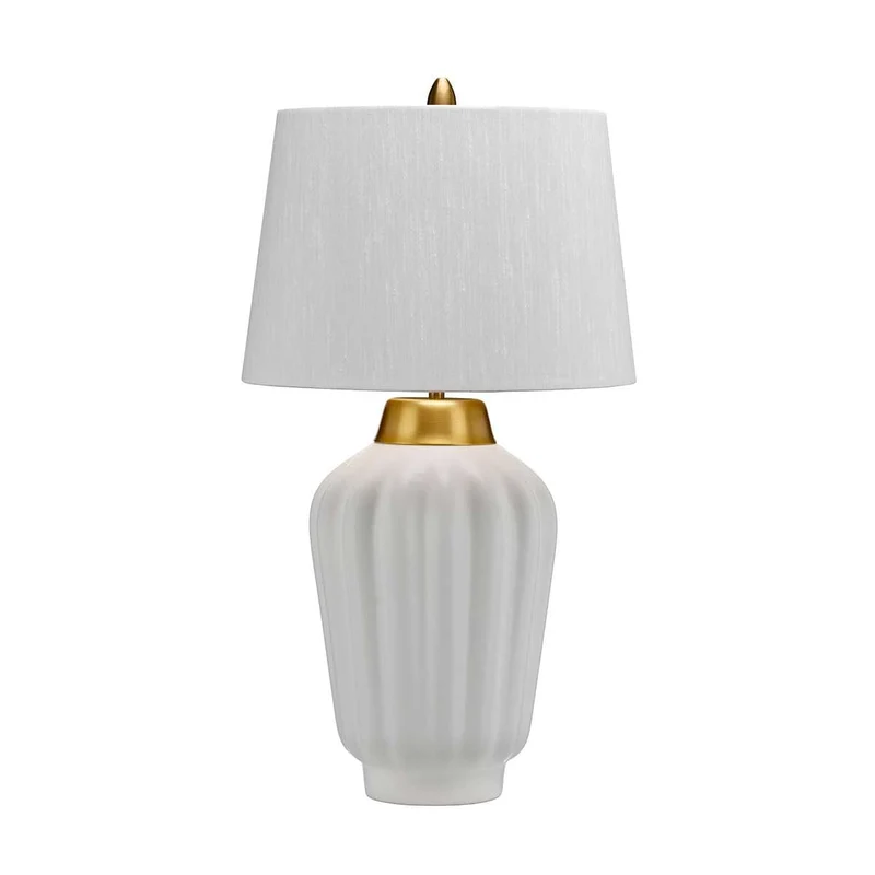 Lampe de table Bexley 1 lumière - Blanc et laiton brossé