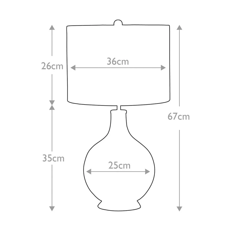 Lampe de table Orb (complétée par un abat-jour noir) 1 lumière
