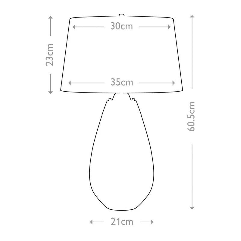 Petite lampe de table fumée Lena 2 lumières
