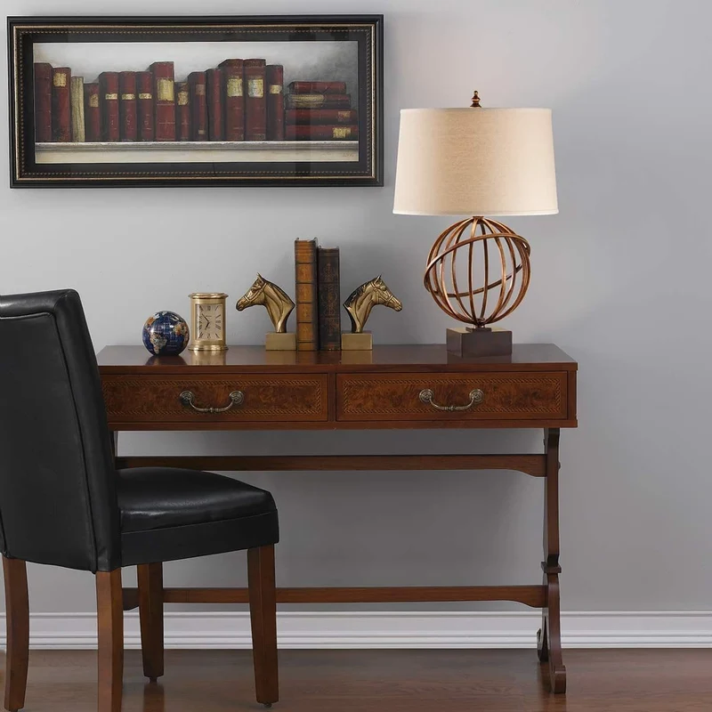 Lampe de table bois noyer