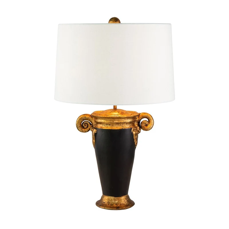 Lampe à poser noire et or