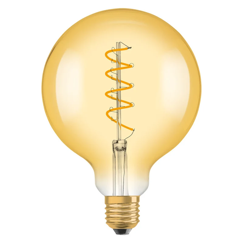 Lampe LED OSRAM VINTAGE 1906® LED CLASSIC GLOBE 4W 820 Gold E27 Culot doré, 300 lm, 2000 K, Lumière chaude et confortable