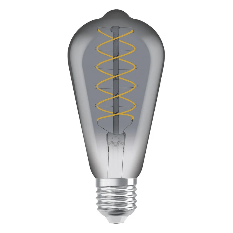 Lampe LED OSRAM VINTAGE 1906® LED CLASSIC SLIM FILAMENT EDISON DIMMABLE 7,8 W 818 Fumée E27, 360 lm, 1800 K, Blanc chaud confort, lot de 2