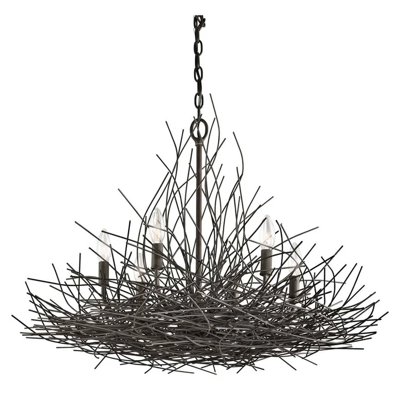 Lustre Bois Flotte Noir