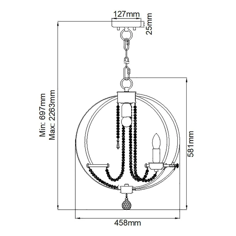 Suspension Boule Argent