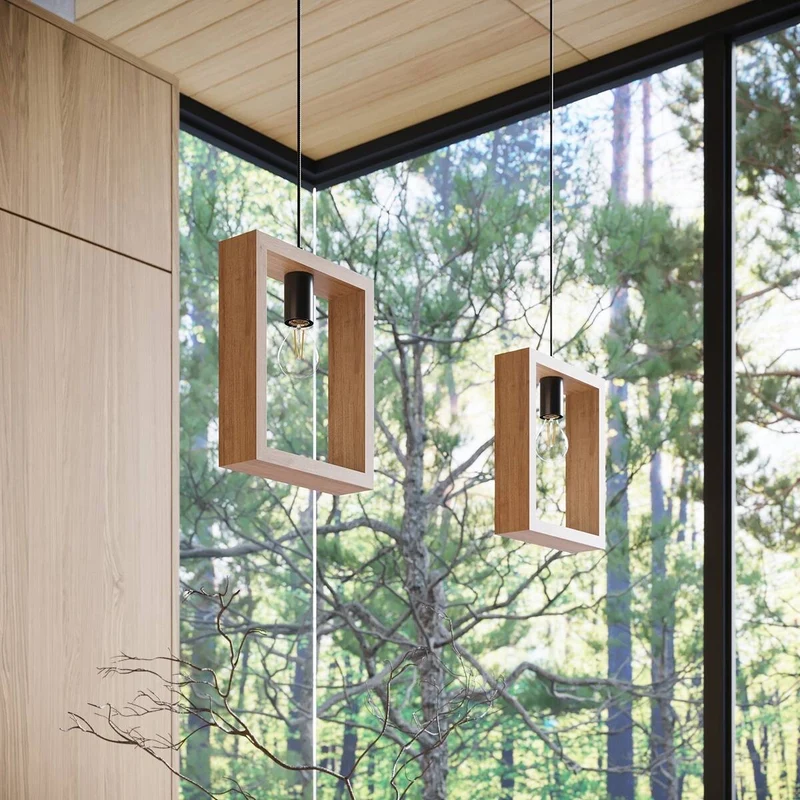 Suspension Design Salon Bois Naturel