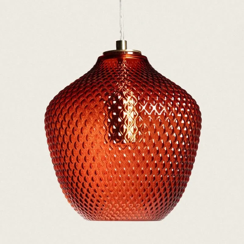 Suspension Verre Rouge