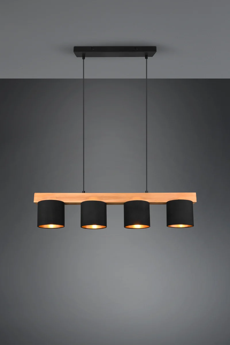 Suspension Luminaire Bois Noir