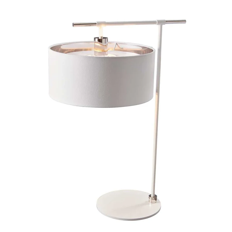 Lampe de table Balance 1 lumière - Blanc et Nickel poli