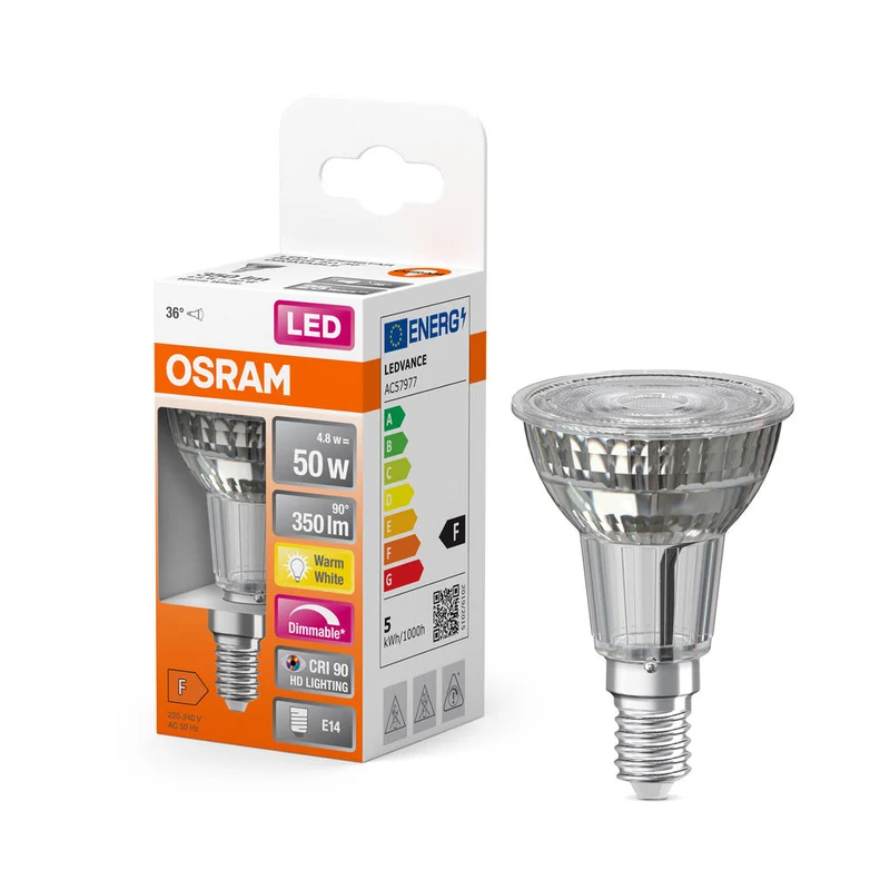 Lampe LED OSRAM LED SUPERSTAR PAR16 4,8W 927 E14, 350 lm, 2700 K, blanc chaud