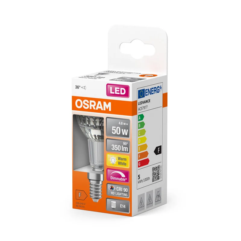 Lampe LED OSRAM LED SUPERSTAR PAR16 4,8W 927 E14, 350 lm, 2700 K, blanc chaud
