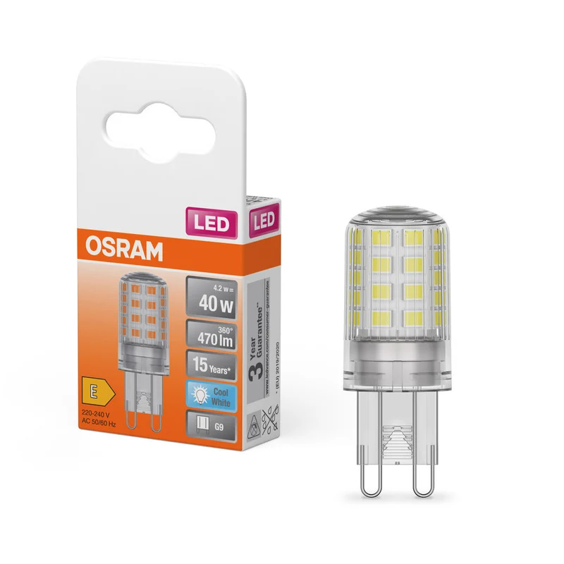 Lampe LED OSRAM PIN G9 4,2 W 840 Clear G9, 470 lm, 4 000 K, blanc froid