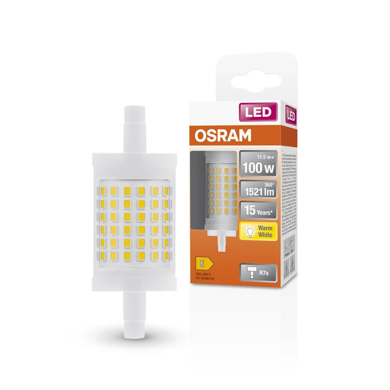 Lampe LED OSRAM LED LINE R7S 11,5 W 827 Clear R7s, 1521 lm, 2700 K, blanc chaud