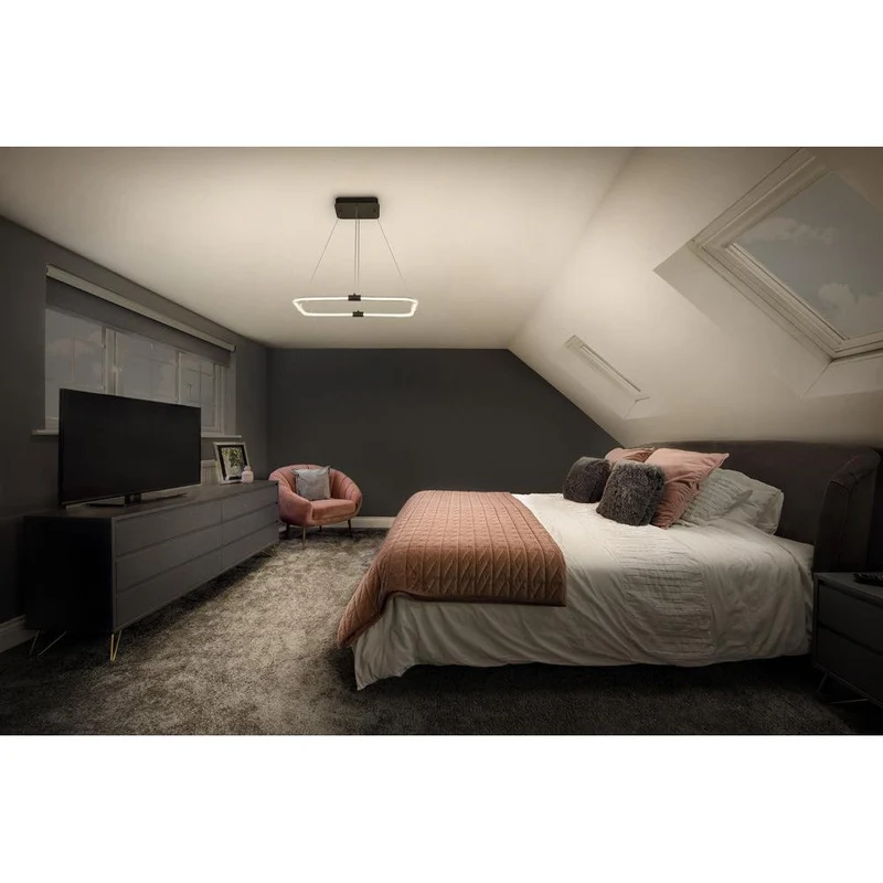 Suspension LEDVANCE DECOR Tetragon, 18 W, 3 000 K, 2 000 lm, blanc chaud, Click DIM