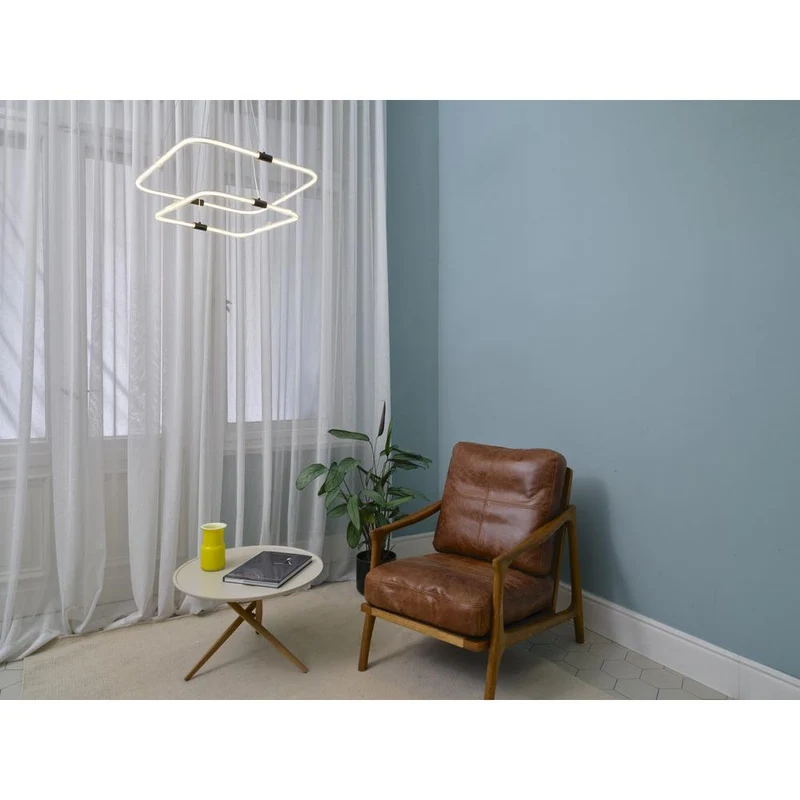 Suspension LEDVANCE DECOR Tetragon, 23 W, 3 000 K, 2 500 lm, blanc chaud, Click DIM