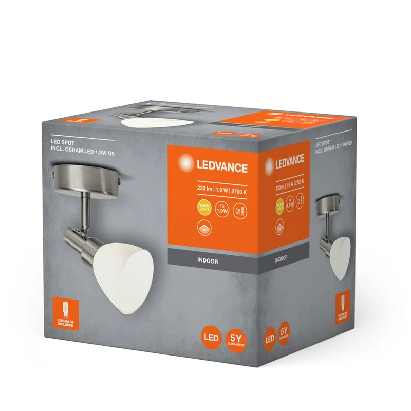 Spot LED LEDVANCE G9 G9 1,9 W, 200 lm, 2700 K, blanc chaud