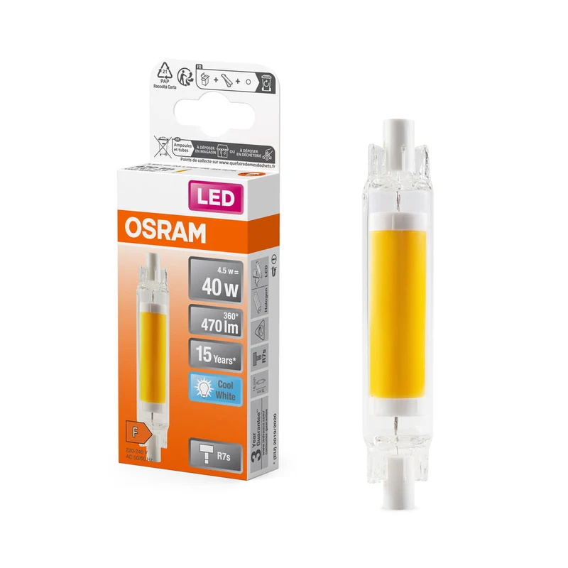OSRAM LED Slim Line Lampe, 4.5W, R7s, Blanc froid 4000K