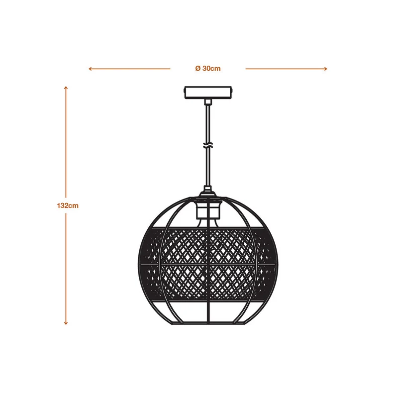 LEDVANCE DECOR Suspension Cage Globe, noir/marron, E27