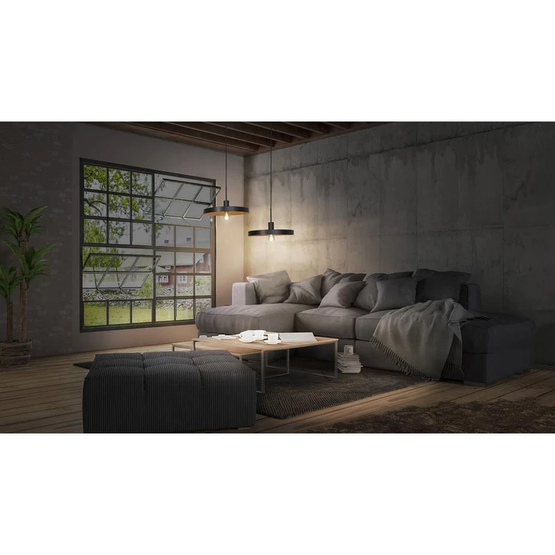 LEDVANCE DECOR Suspension Plaque E27 Suspension Noir Bois LEDVANCE DECOR