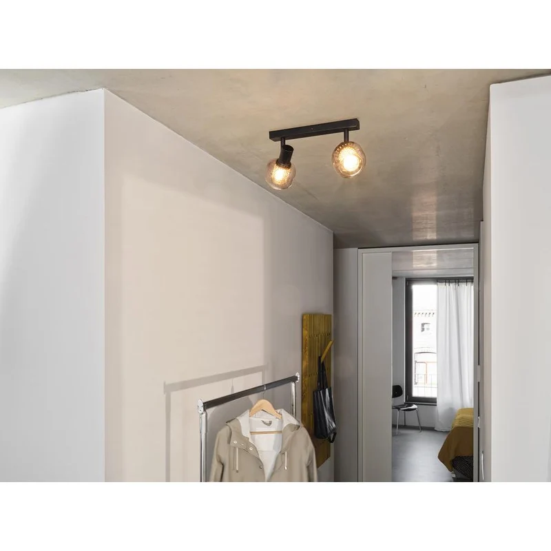 LEDVANCE DECOR Spot Firefly plafonnier, lampe OSRAM incluse, noir, 2 x 2,8W, E14