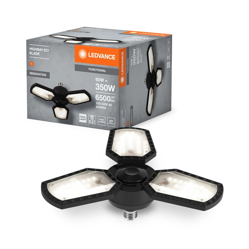 LEDVANCE Highbay Blade lampe de plafond avec ailes, 60W, E27