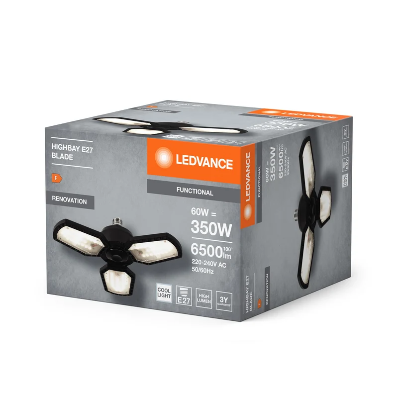 LEDVANCE Highbay Blade lampe de plafond avec ailes, 60W, E27