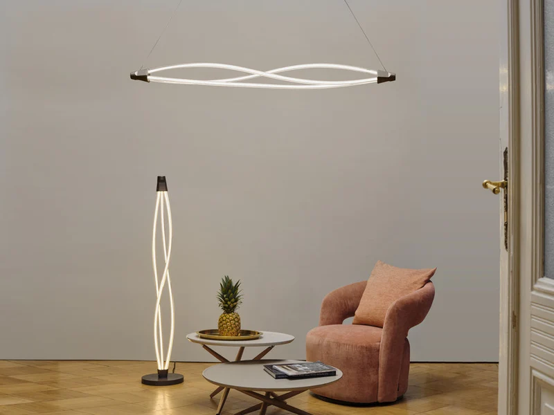 LEDVANC DECOR Lampe sur pied tourbillon, 22W, Click DIM, 3000K, 2400lm