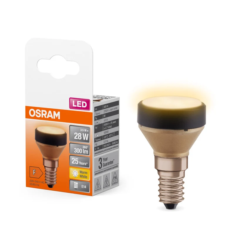 OSRAM LAMPE LED PLATE Lampe design LED ultracompacte, 2700K, 3.5W, Mat, E14, Blanc chaud