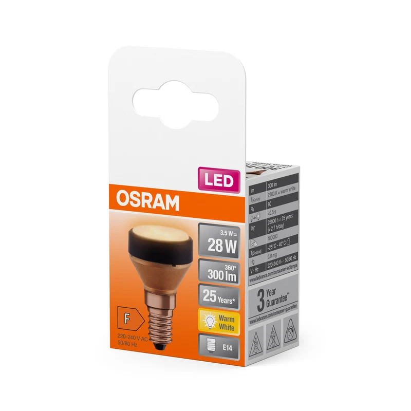 OSRAM LAMPE LED PLATE Lampe design LED ultracompacte, 2700K, 3.5W, Mat, E14, Blanc chaud