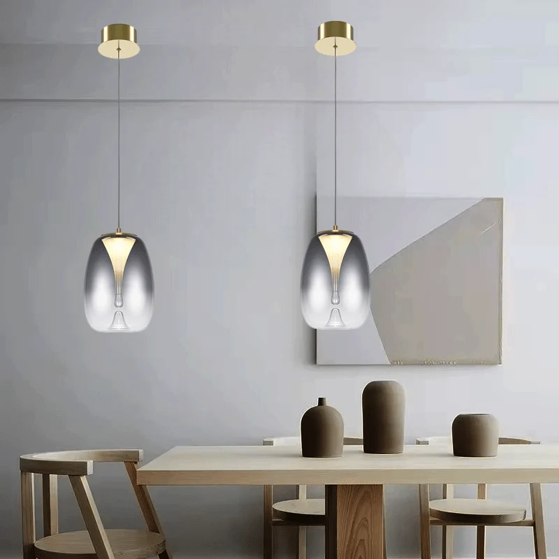 Suspension Sur Fil Verre Teinté Noir