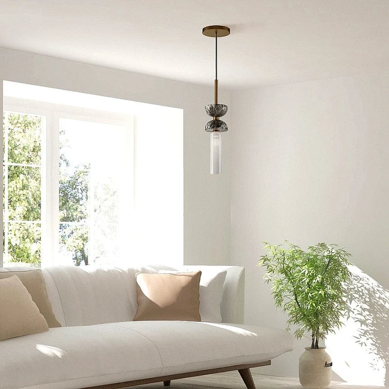 Luminaire suspension marbre gris Chambre