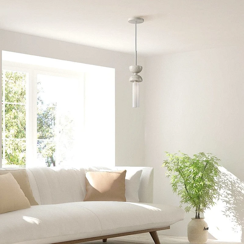 Luminaire suspension marbre gris Chambre