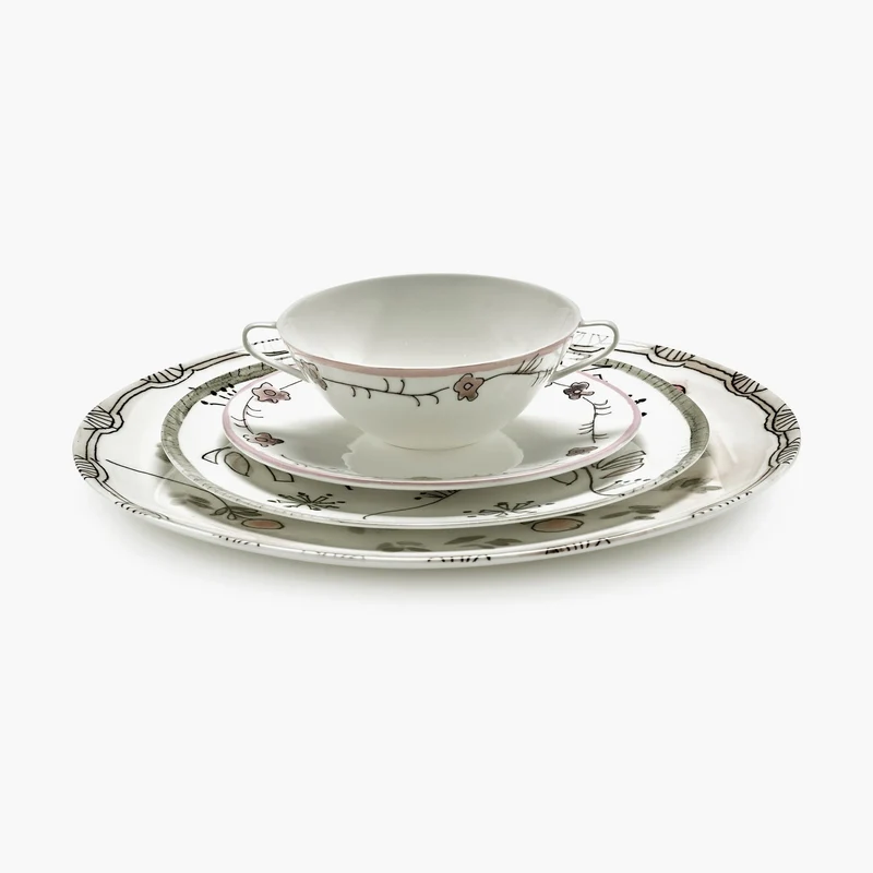Serax Midnight Flowers Serving Plate