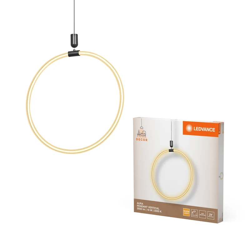 LEDVANCE DECOR Aura Suspension Verticale, 18W, 3000K, 2000lm, Click DIM