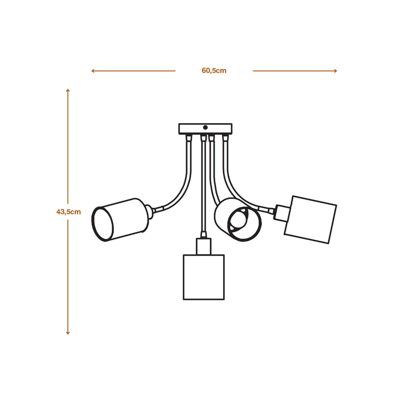 LEDVANCE DECOR Plafonnier Decor Tissage en Feutre Cans, 5xE14