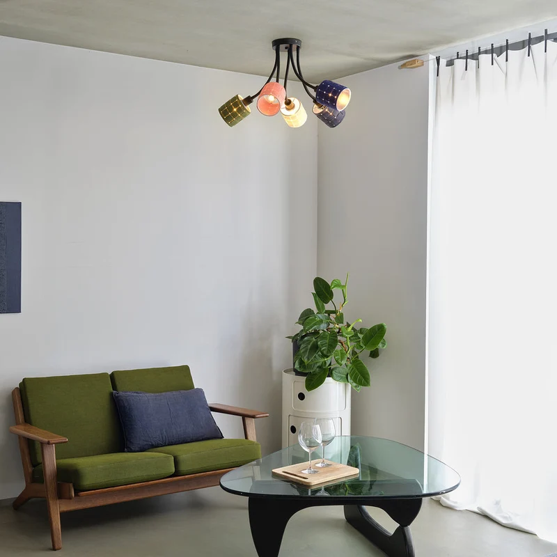 LEDVANCE DECOR Plafonnier Decor Tissage en Feutre Cans, 5xE14
