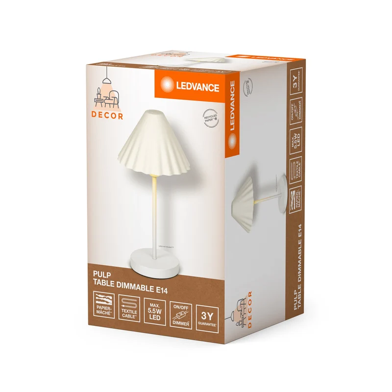 LEDVANCE DECOR Lampe de table Decor Pulp blanc, E14, dimmable