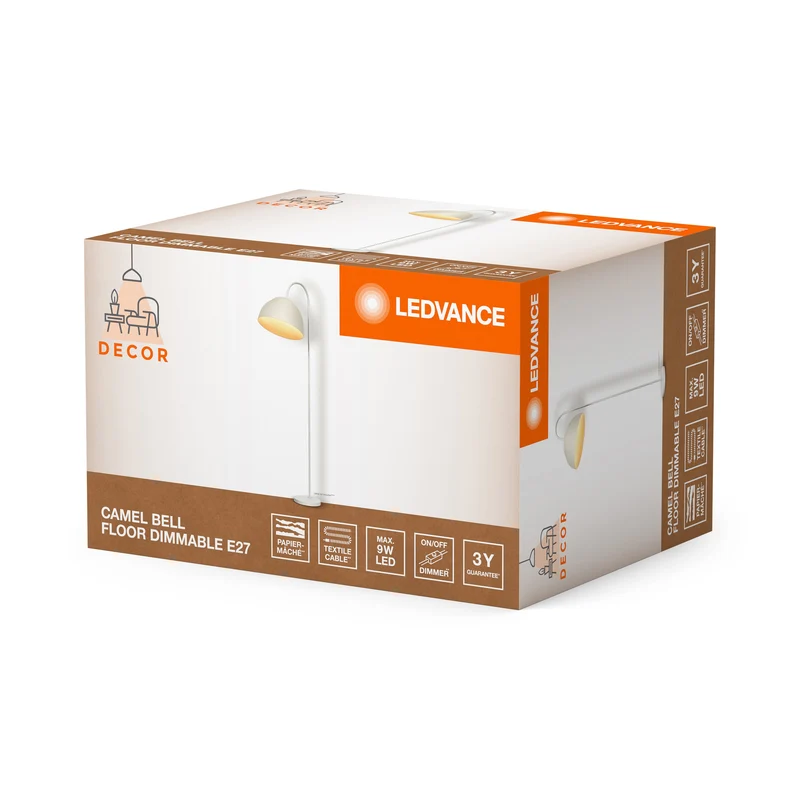 LEDVANCE DECOR lampe sur pied Decor Camel Bell blanc, E27 dimmable