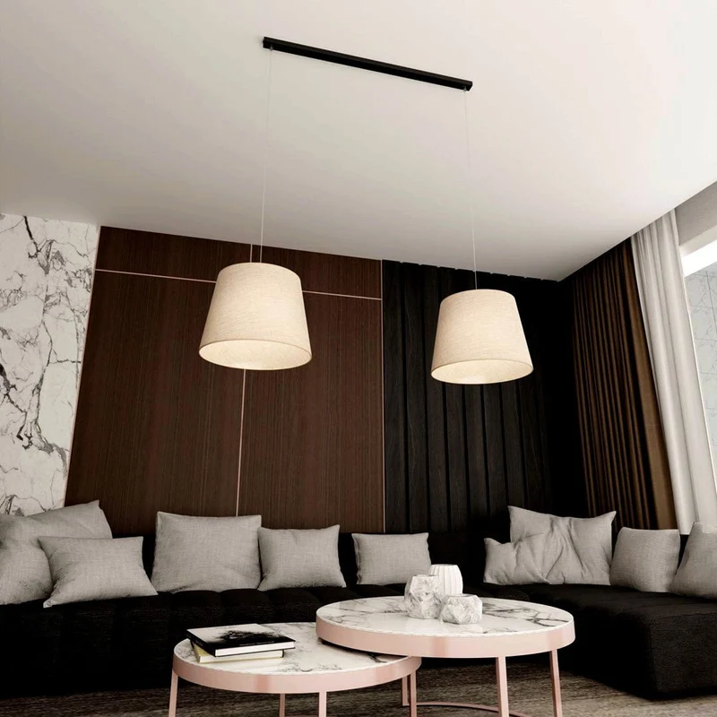 Abat jour en suspension beige Salon