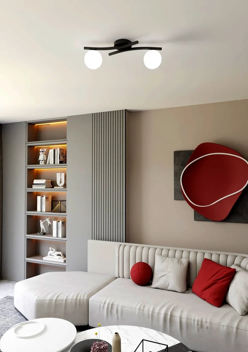 Plafonnier blanc design Salon