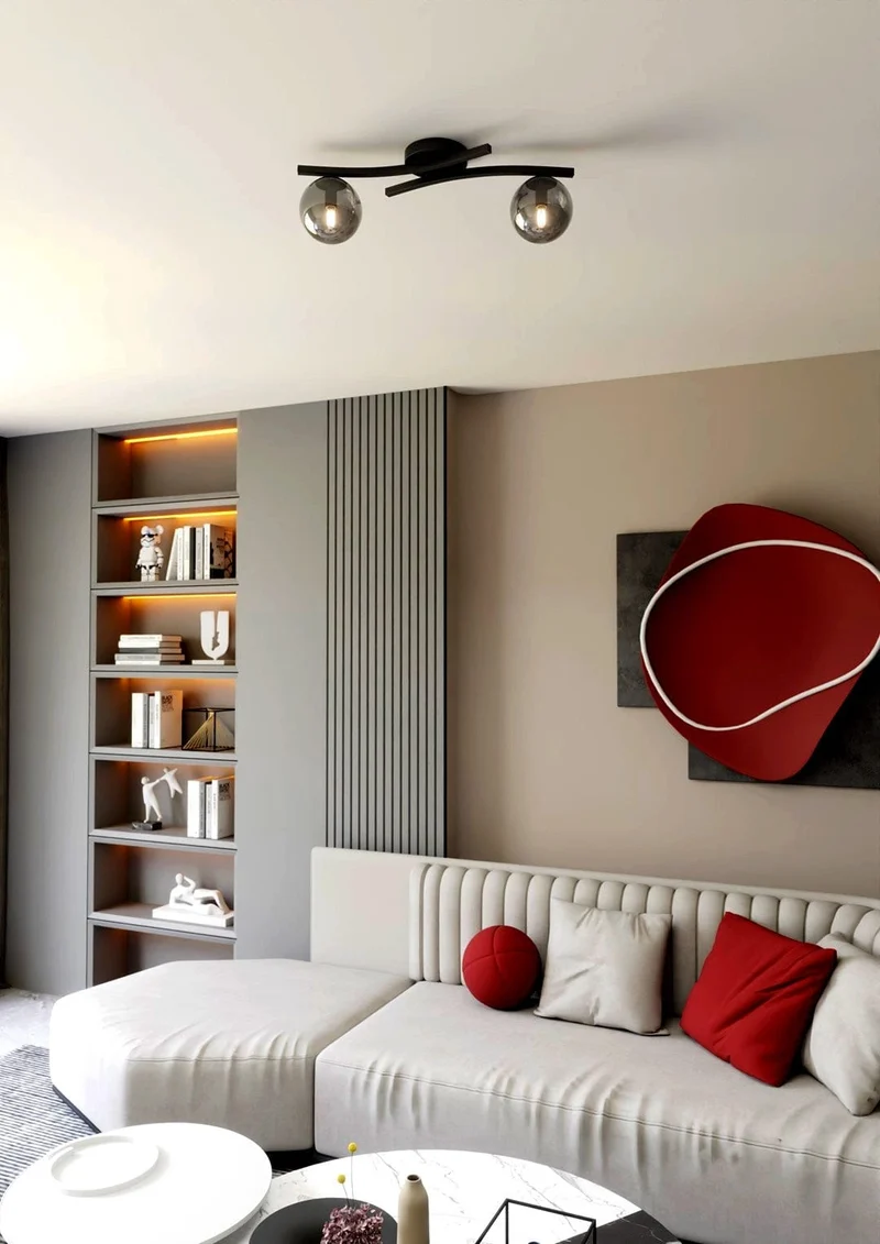 Plafonnier blanc design Salon